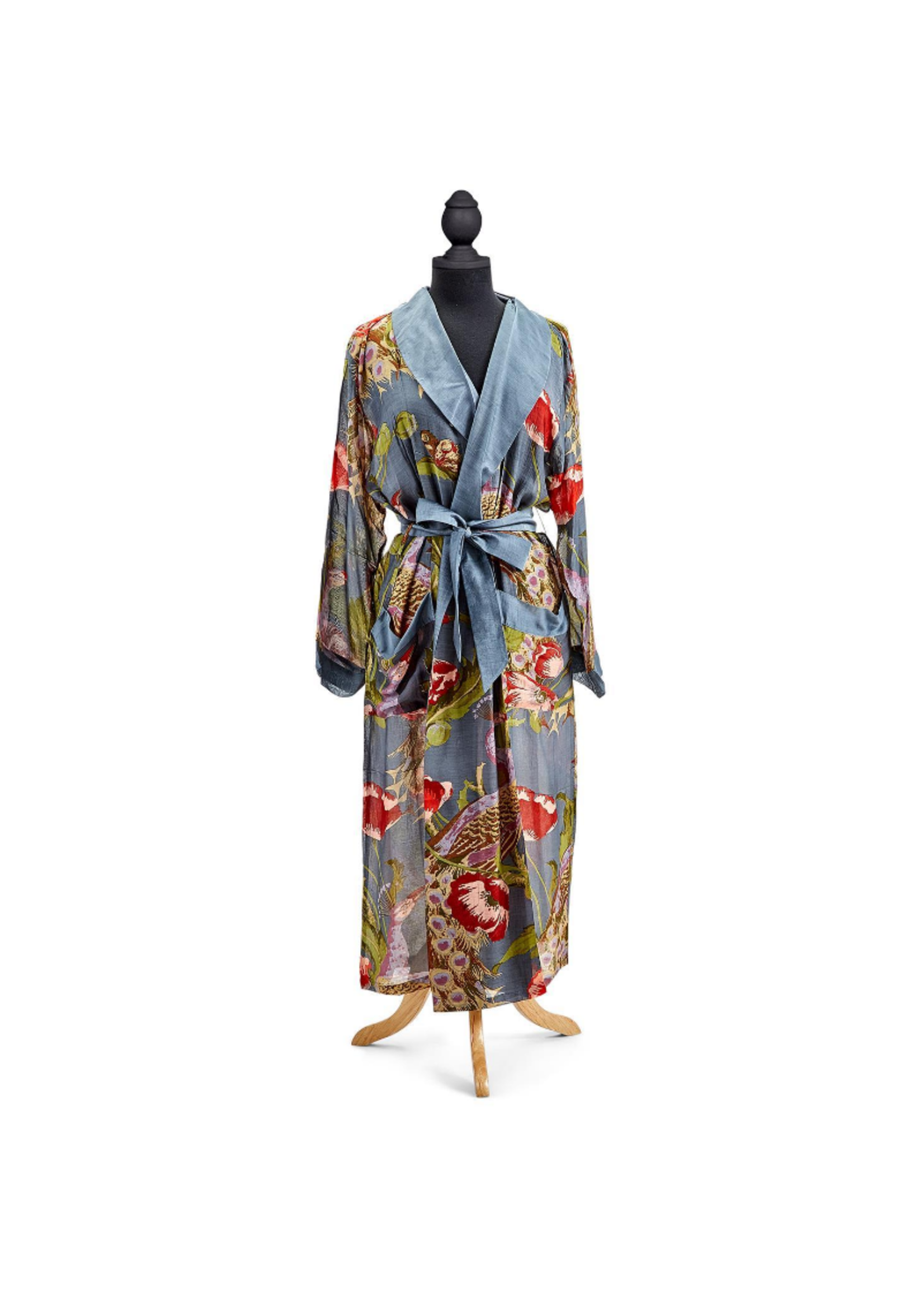 Two's Company Poppies & Peacocks Robe Gown