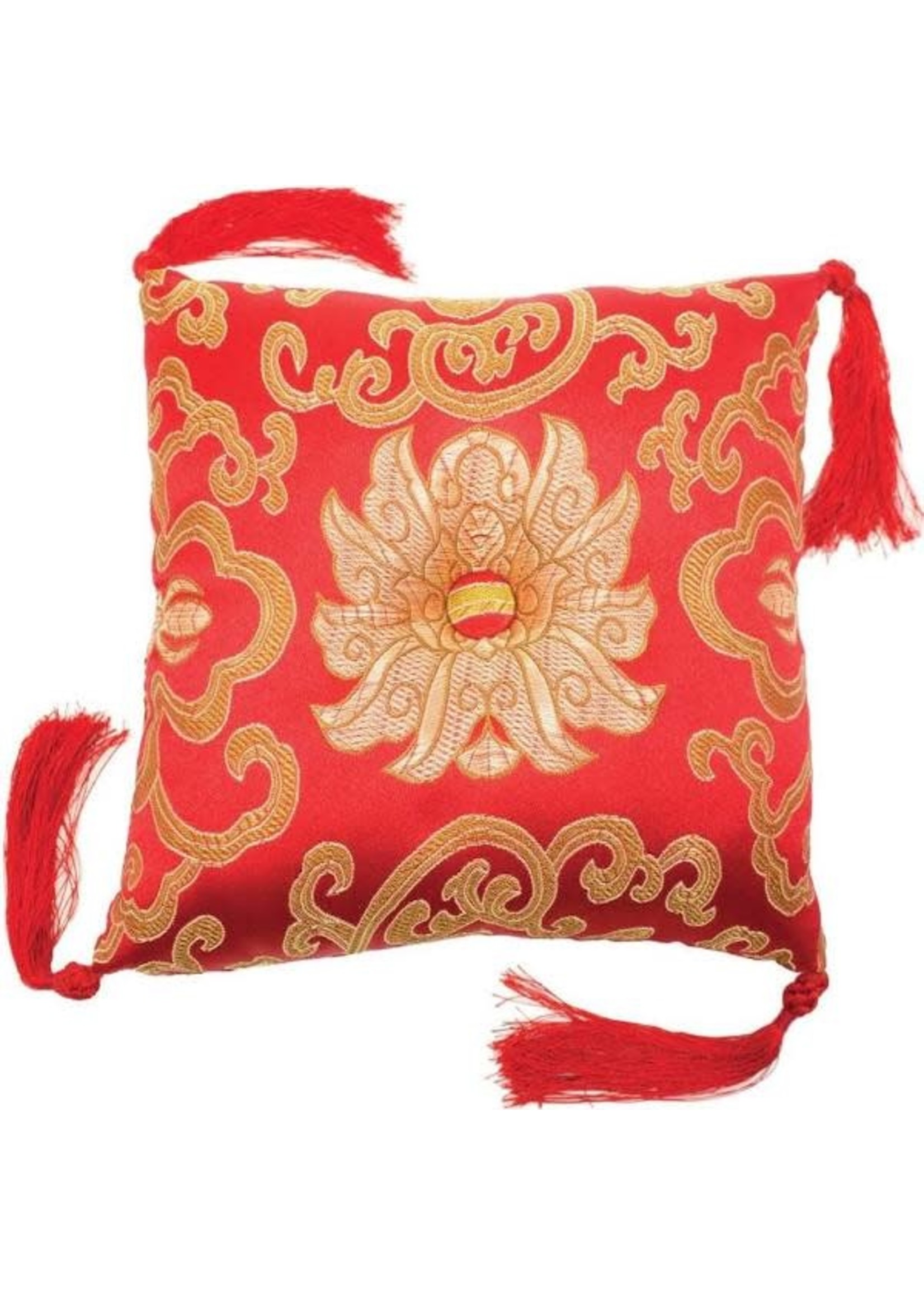 DZI Red Singing Bowl Pillow 7"