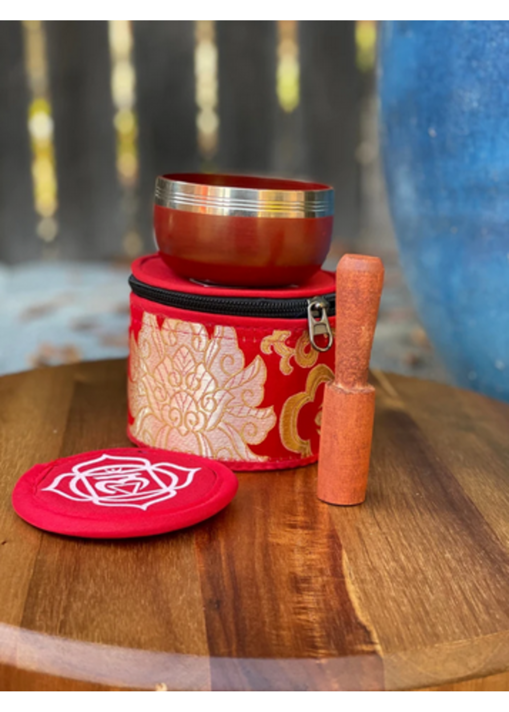 Serenity Tibet Metal Chakra 3" Singing Bowl Root Chakra Red