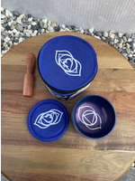 Serenity Tibet Metal Chakra 3" Singing Bowl Third Eye Chakra Dark Blue