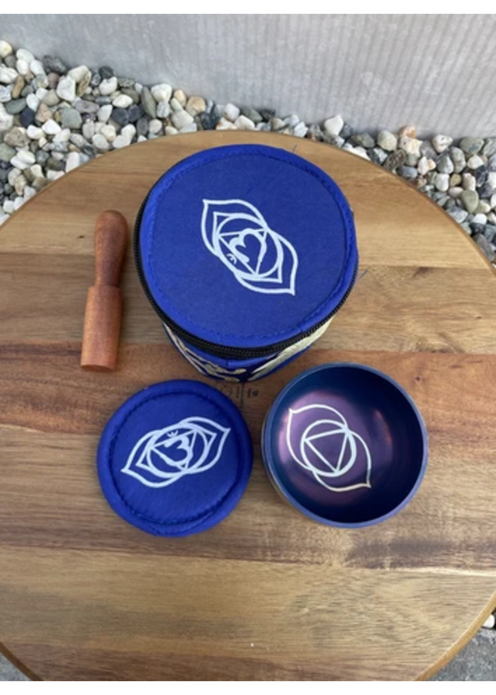 Serenity Tibet Metal Chakra 3" Singing Bowl Third Eye Chakra Dark Blue