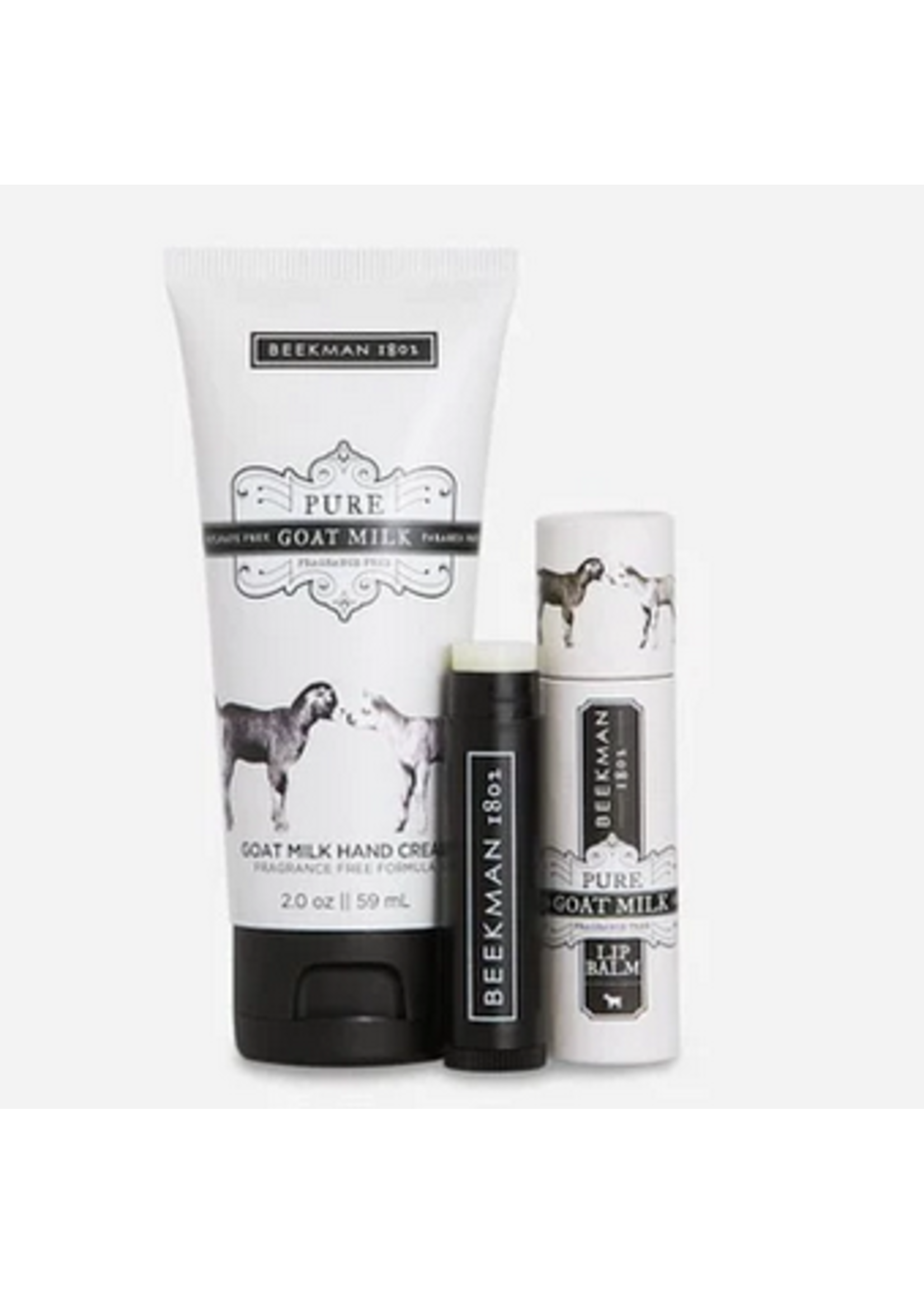Beekman Goat Milk Fragrance Free Hand Cream & Lip Balm Set