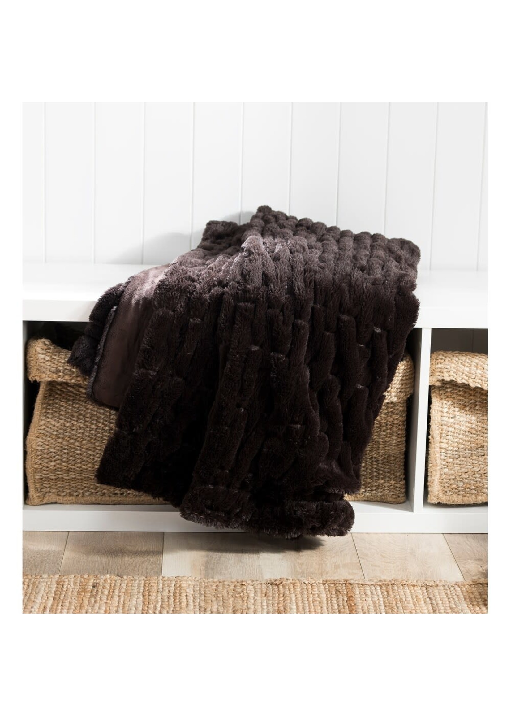 Chocolate Faux Fur Throw