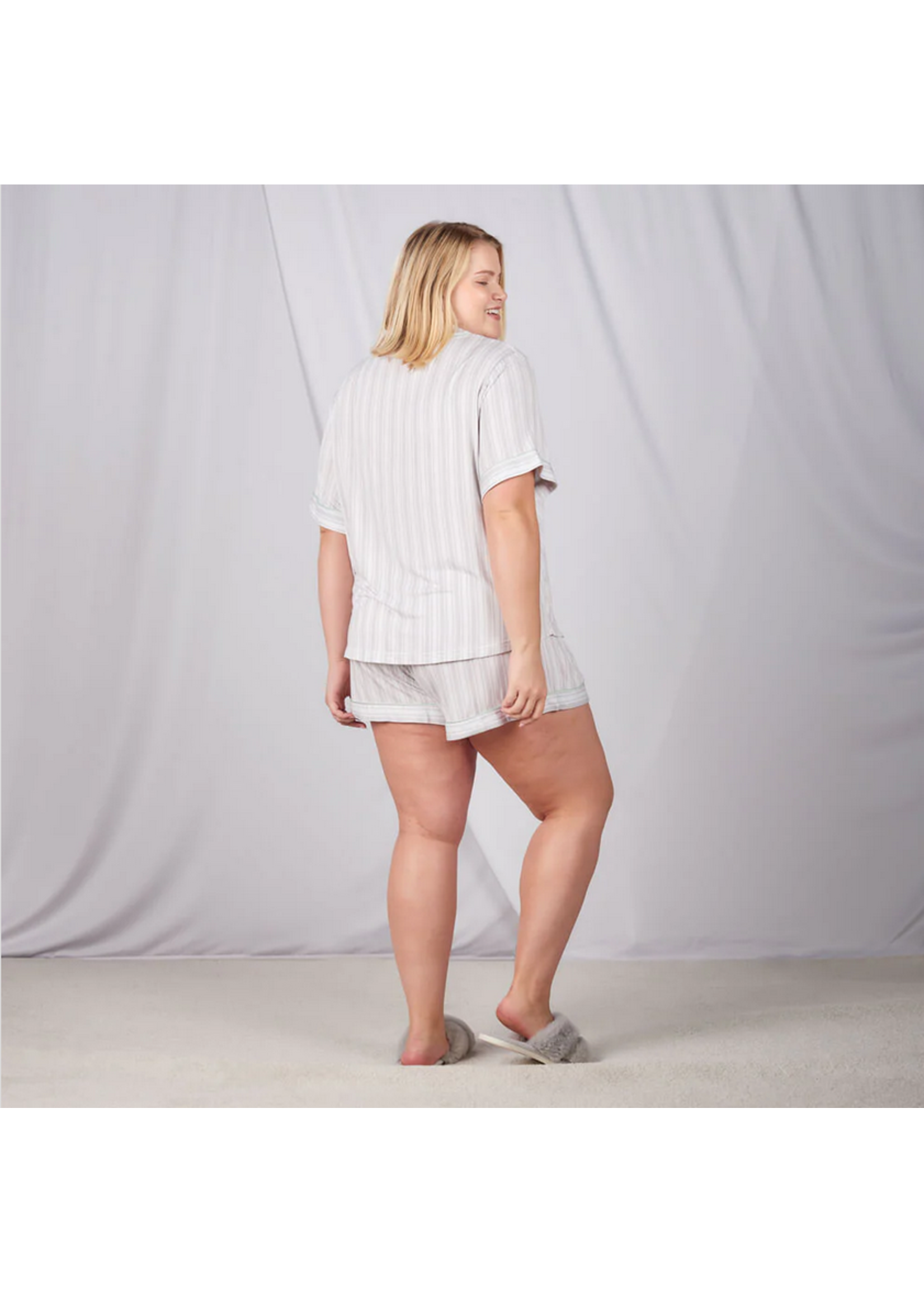 Faceplant Bamboo Lucy Shorts Grey Stripe