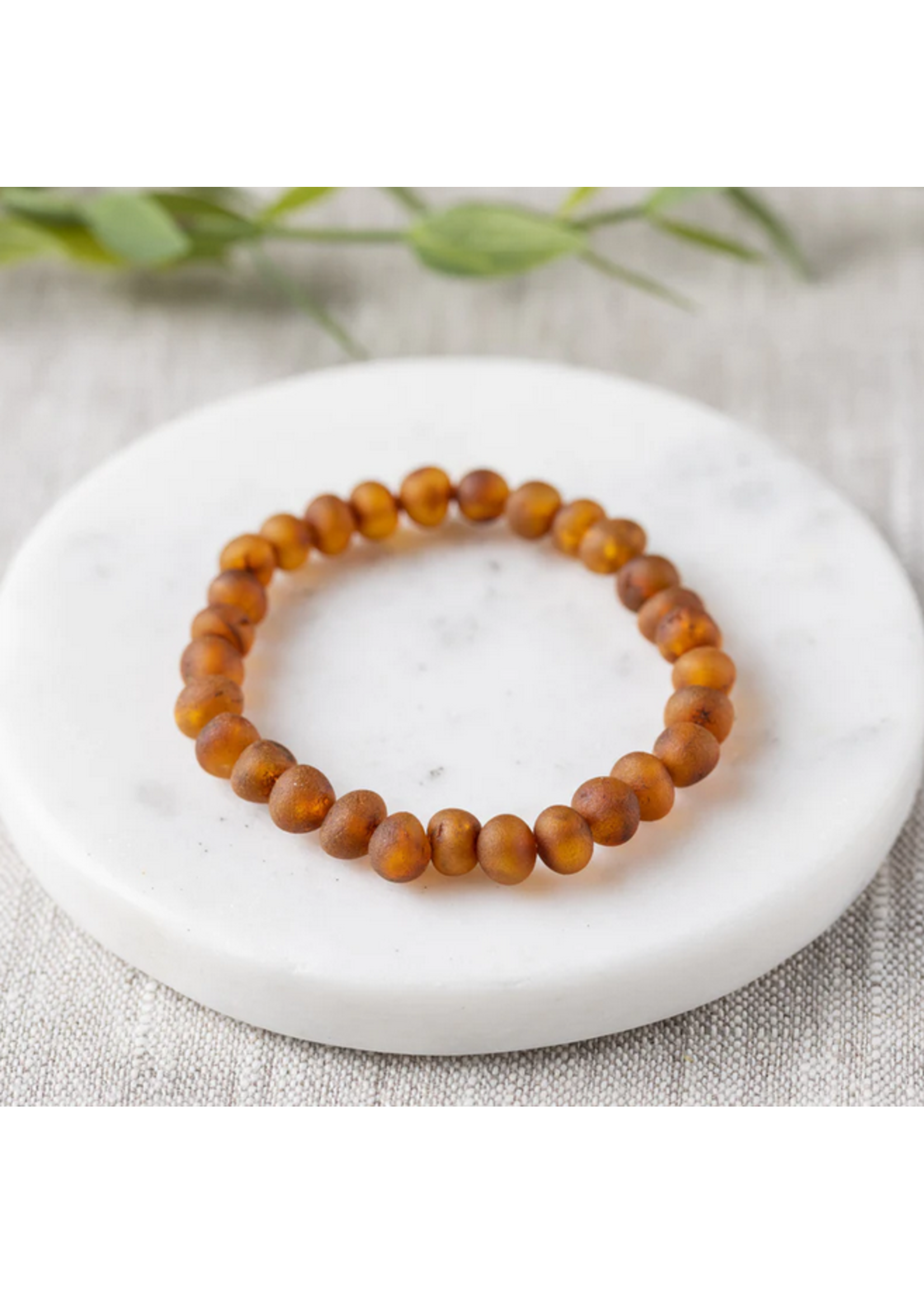 RBAmber Raw Cognac Baltic Amber Bracelet 8"