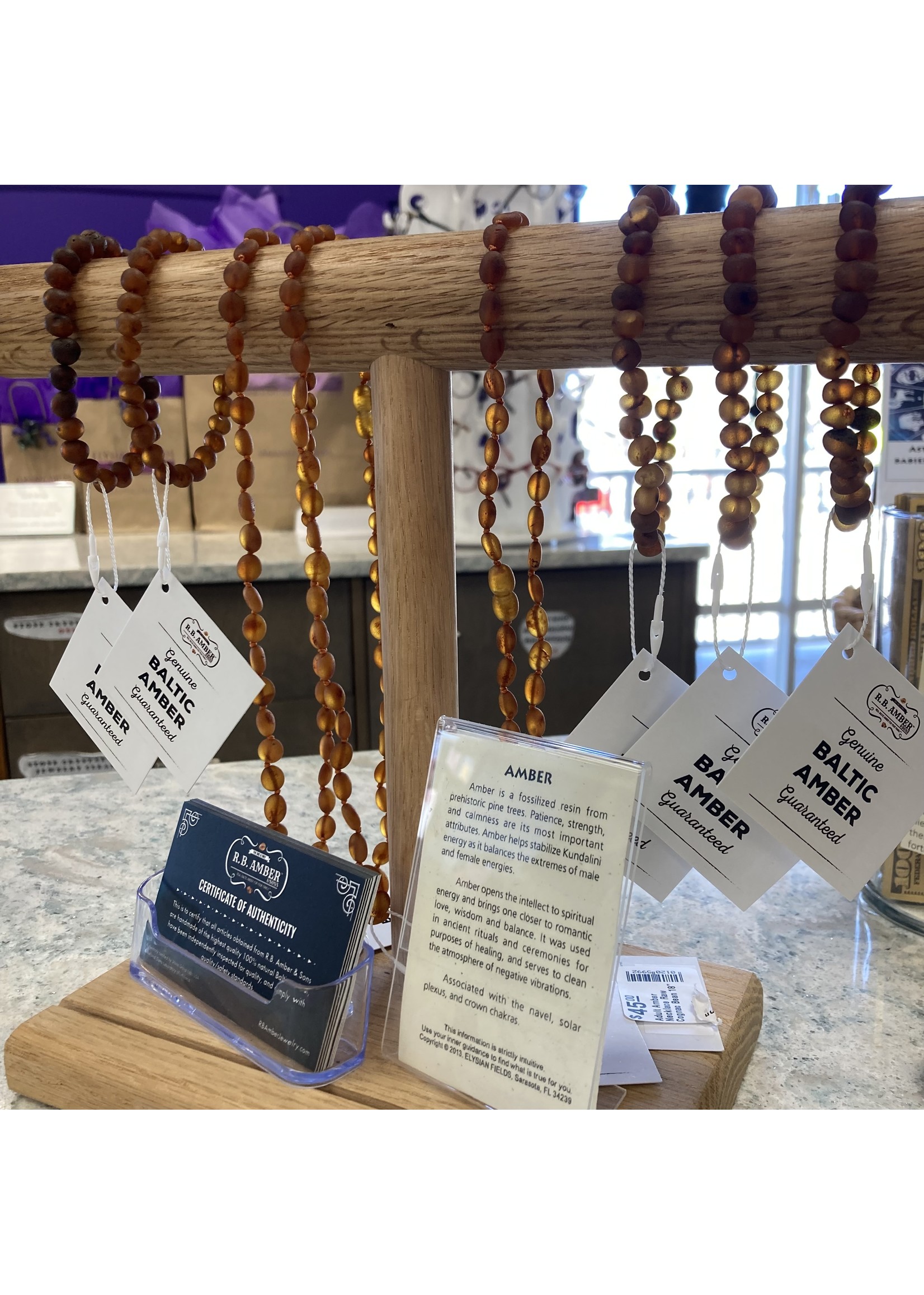 Bracelet Raw Cognac Baltic Amber 7"