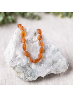 Necklace Amber Raw Cognac Bean 18"