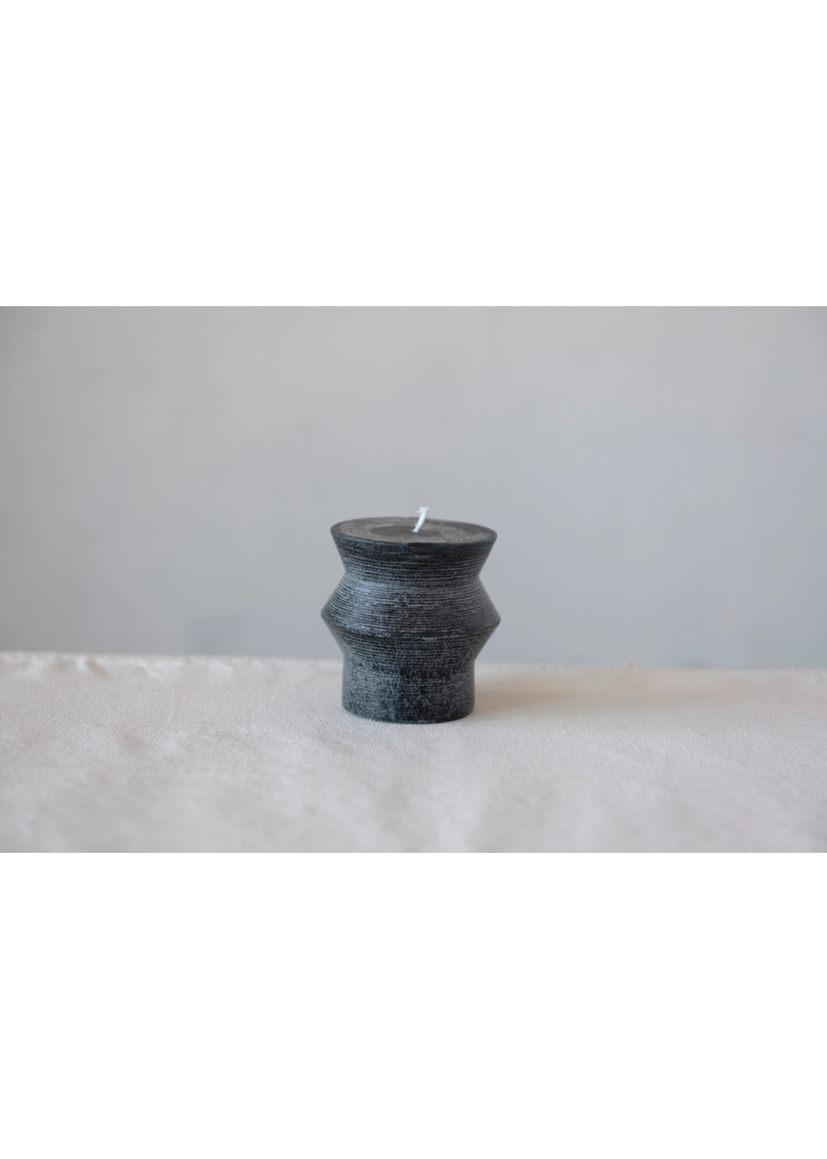 Candle Unscented Totem Charcoal 3"