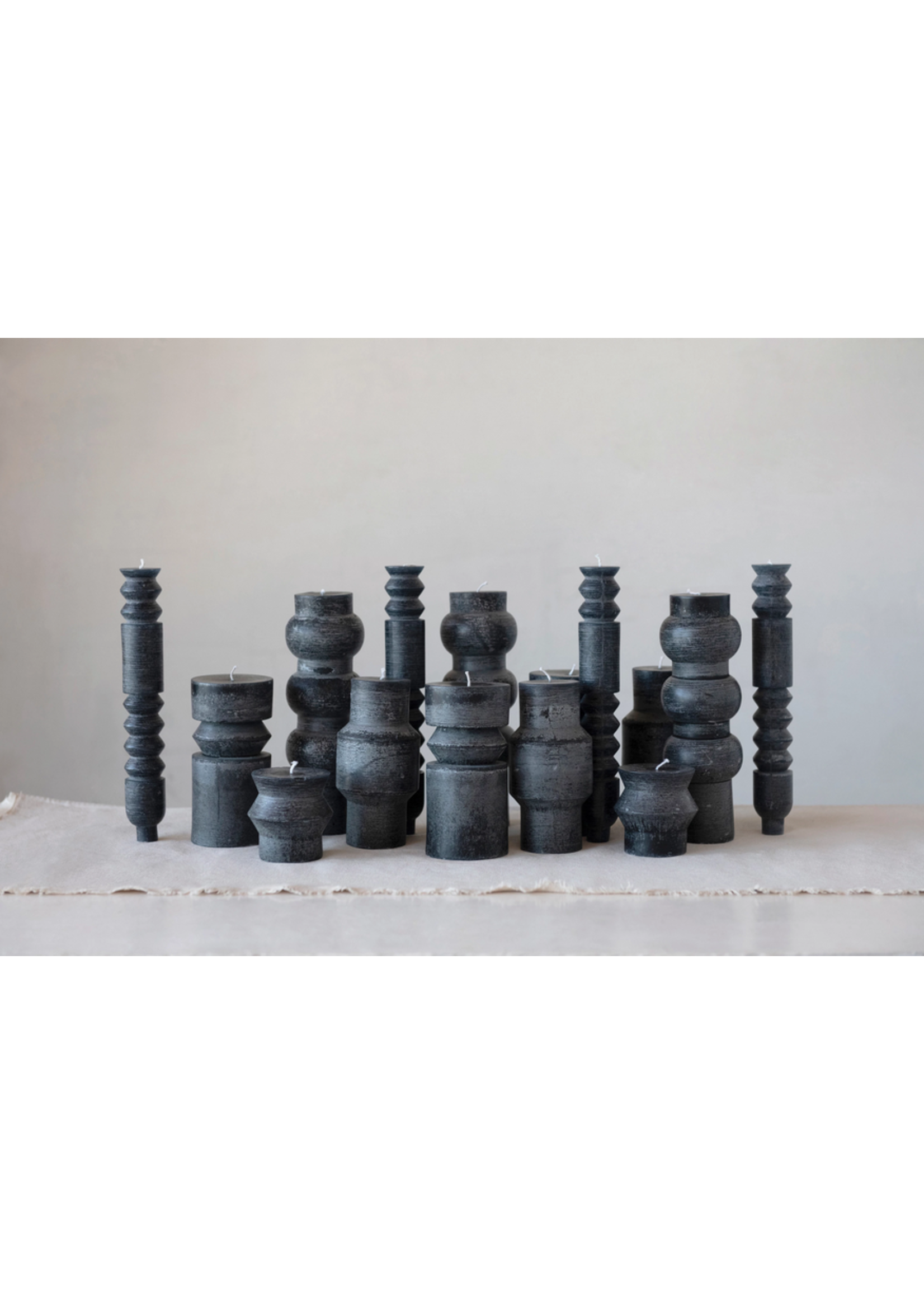Candle Unscented Totem Charcoal 3"