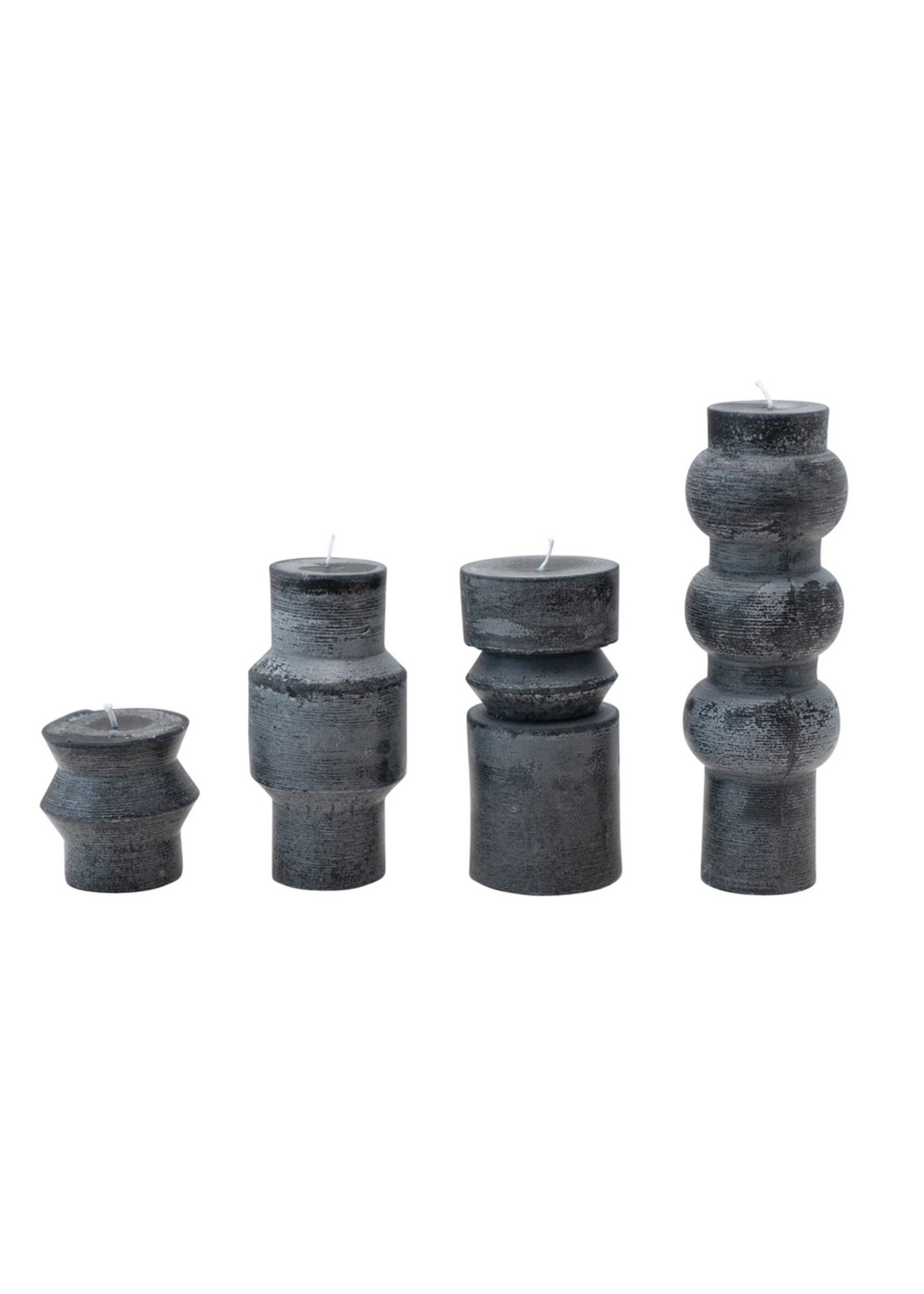 Candle Unscented Totem Charcoal 3"