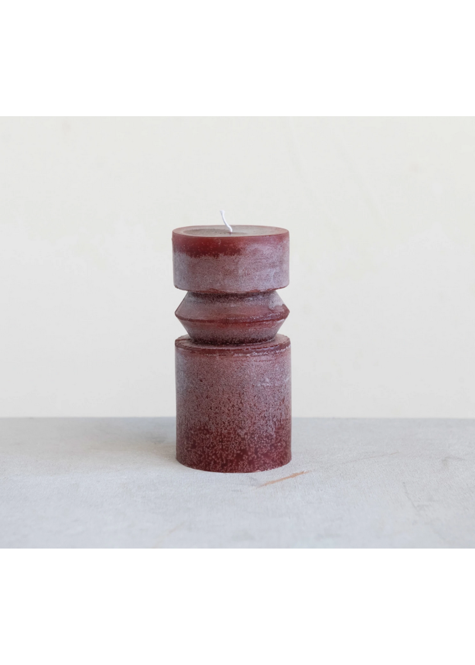 Candle Unscented Rust Totem 6"