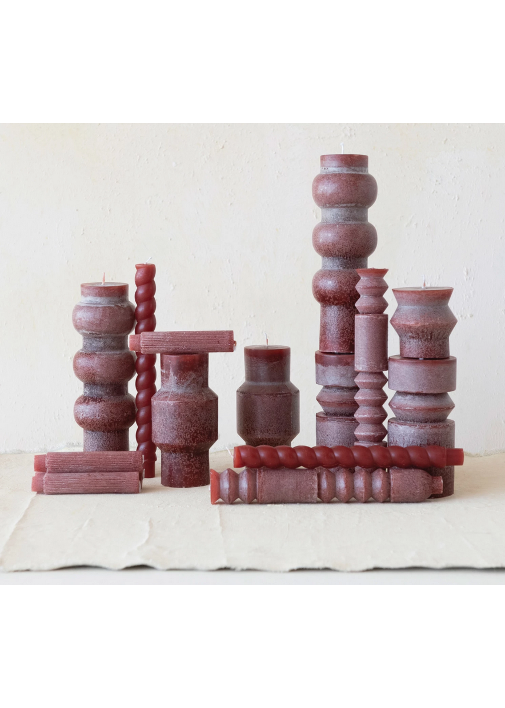 Candle Unscented Rust Totem 6"