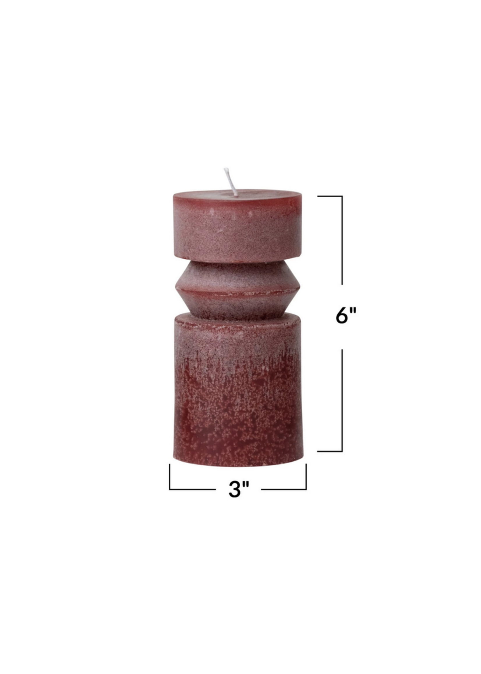 Candle Unscented Rust Totem 6"