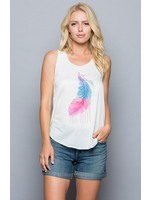 L.A.Soul Feather Print Tank Top