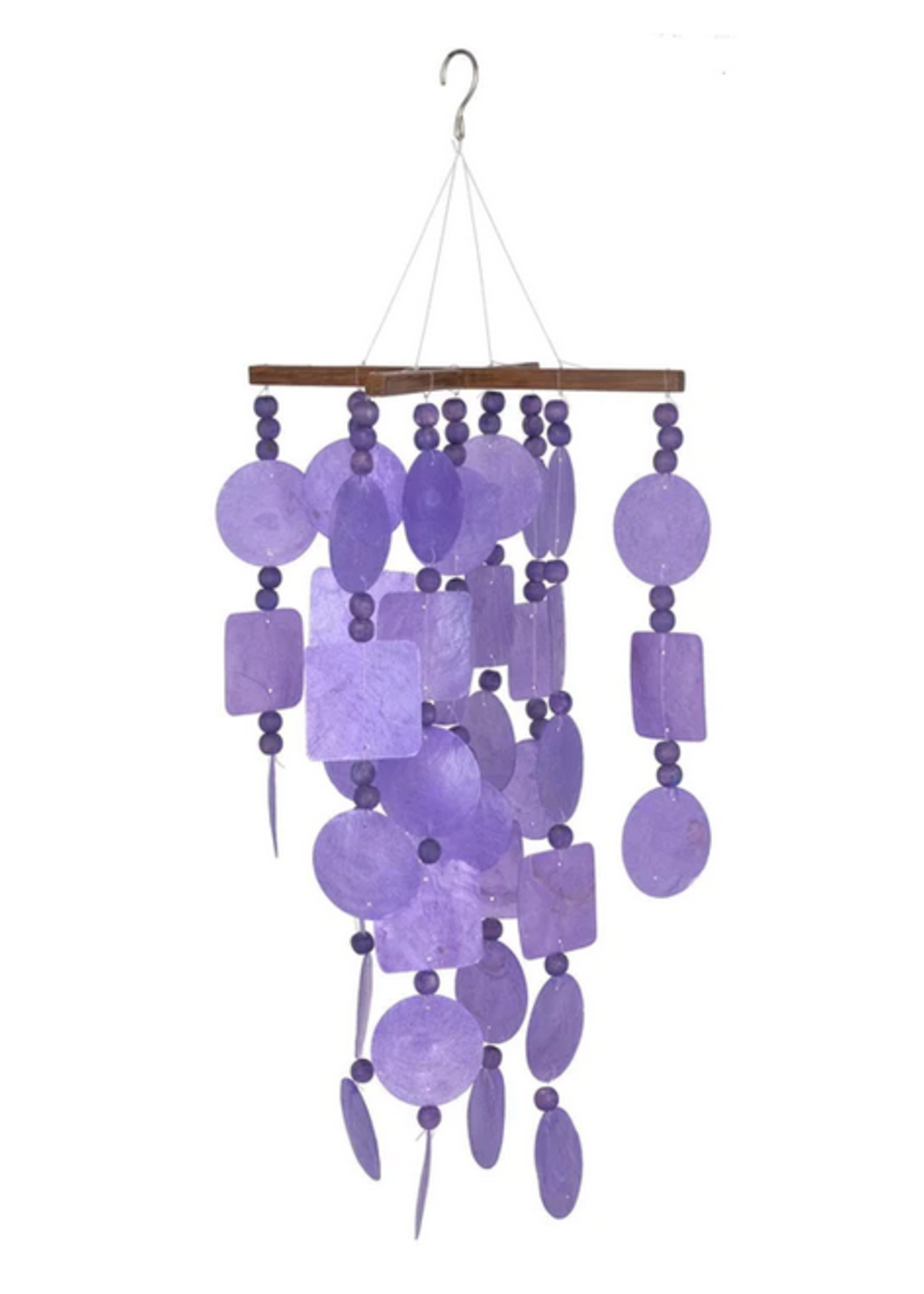 Woodstock CAPIZ Purple Chime With Wooden Beads