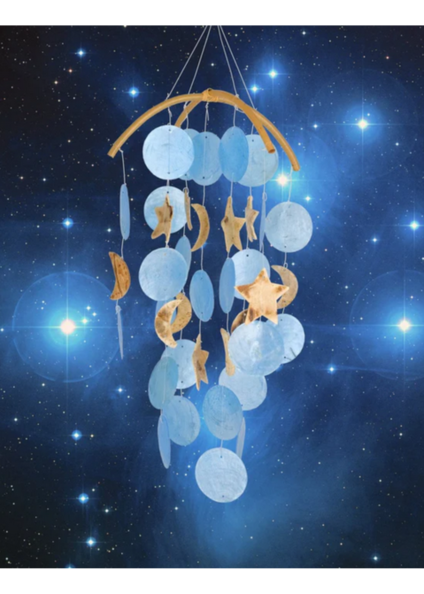 Chime of Polaris Blue Moons and Wooden Stars