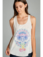 L.A. Soul Elephant Head Design Tank WHITE Extra Large