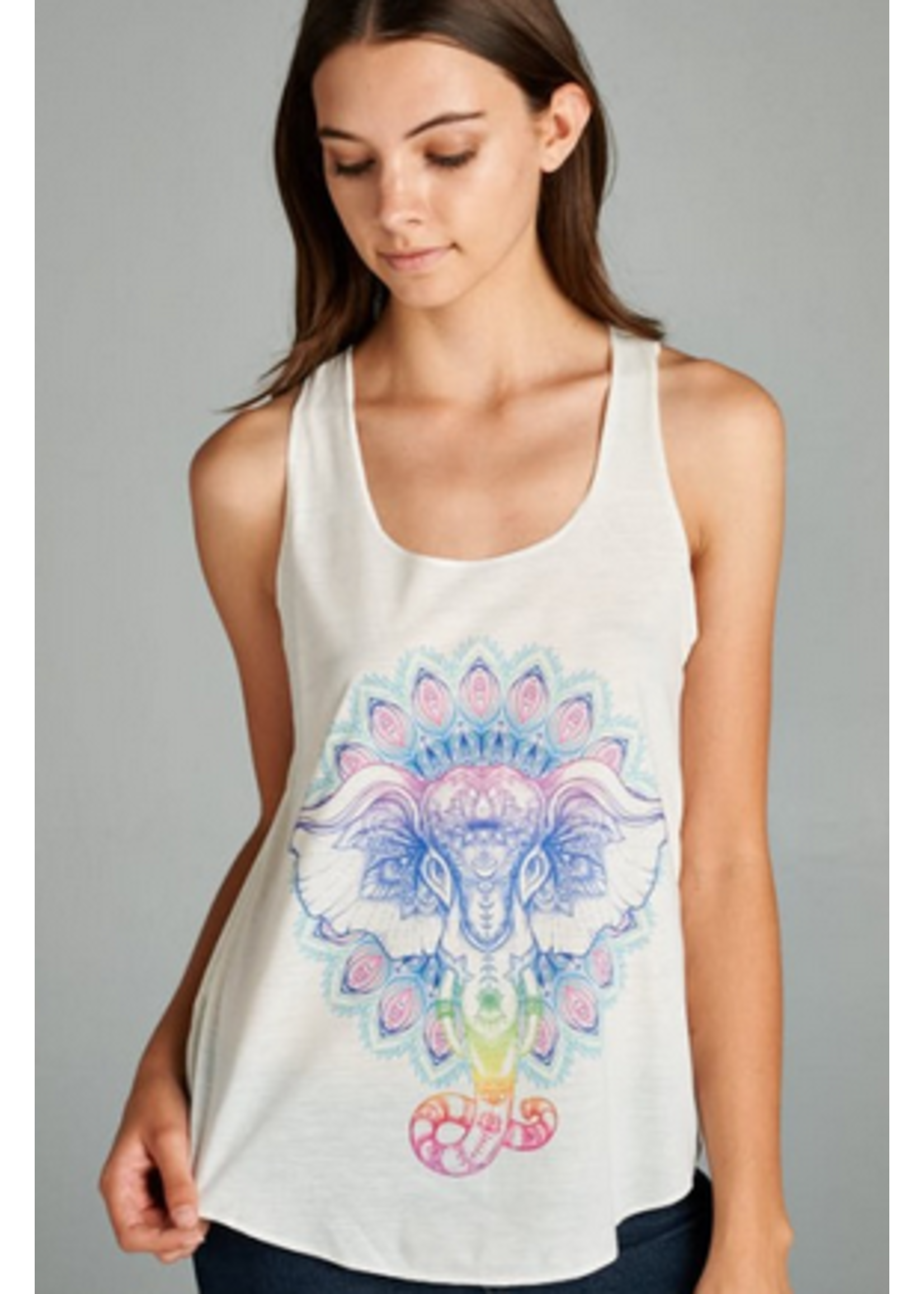 L.A.Soul Elephant Head Design Tank WHITE Extra Large