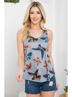 L.A. Soul Colorful Butterfly Print Tank Top Medium