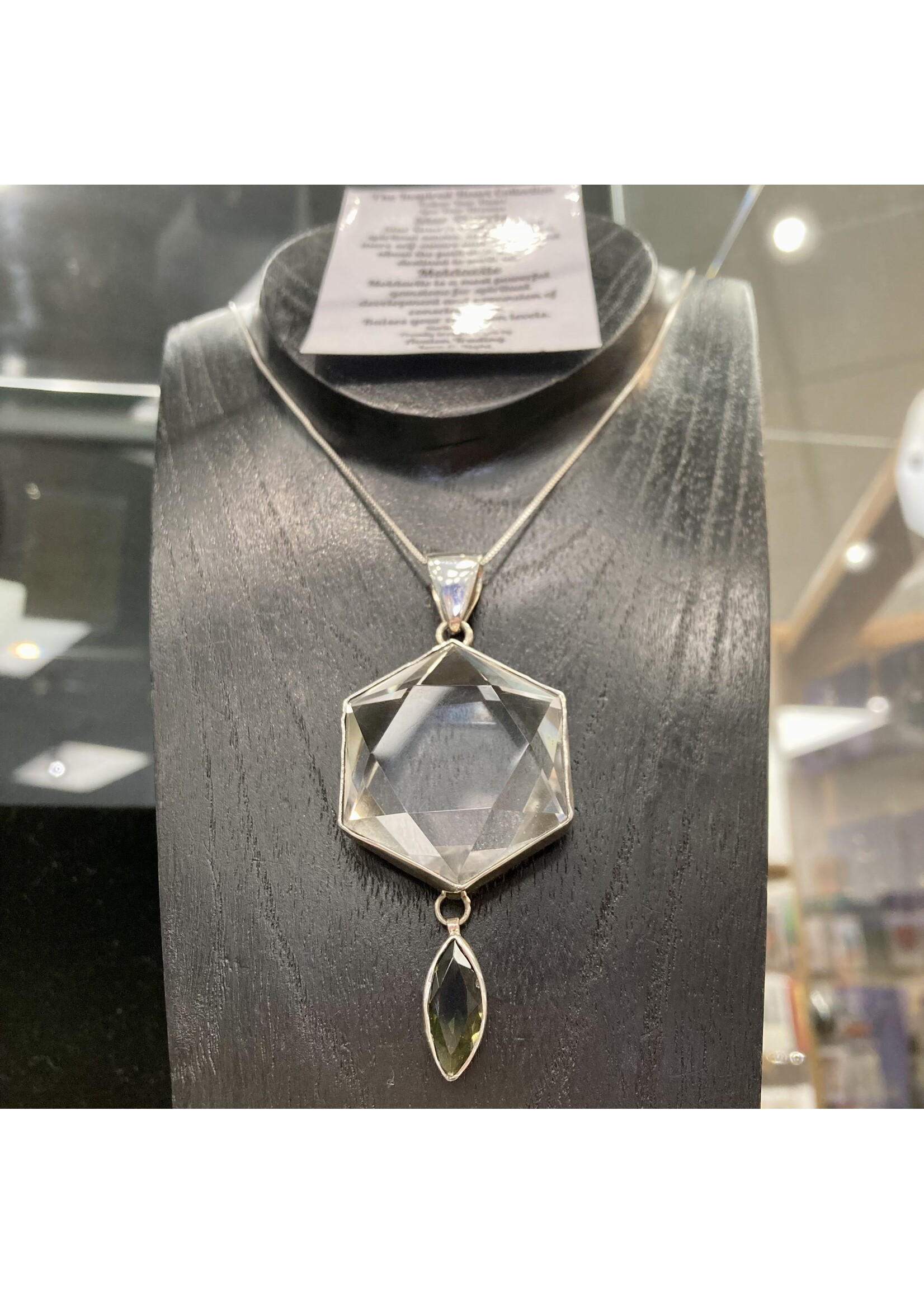 Necklace Moldavite and Star Quartz