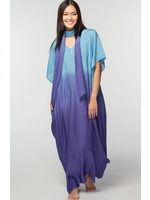 Sevya Ombre Cupro Caftan Blue & Purple 1 Size