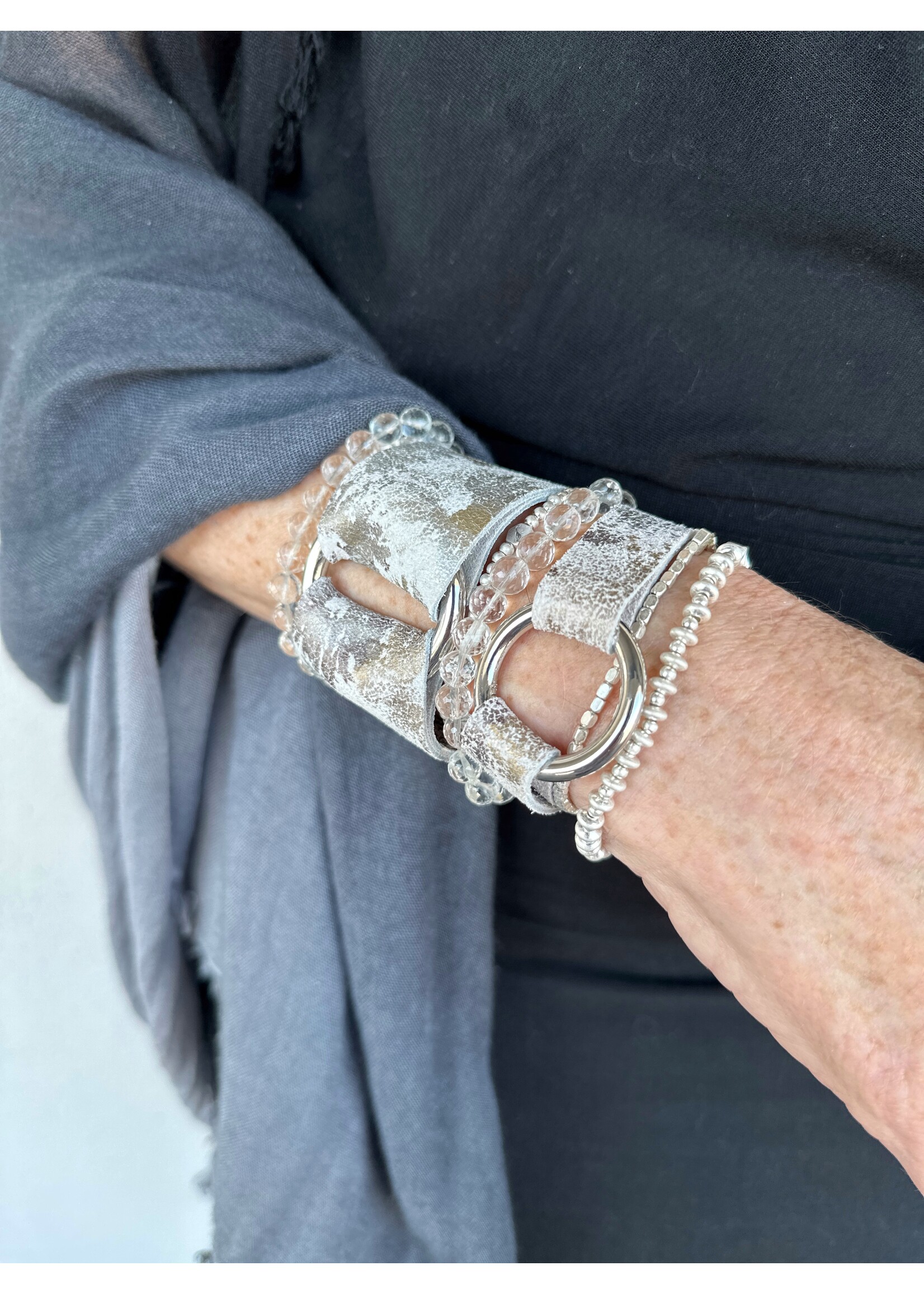 Mini Metal Stacking Bracelet Silver