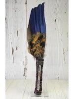 Large Macaw Feather Fan With Crystal