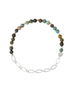 Mini Stone African Turquoise/Silver With Chain