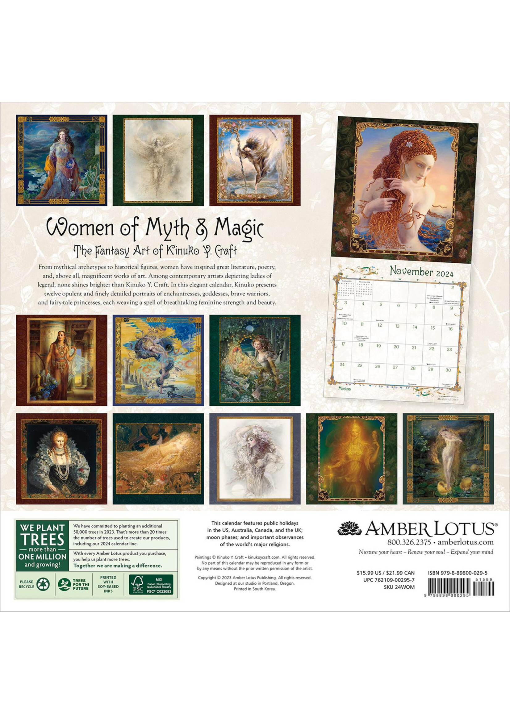 Cal 24 Wall Calendar Amber Lotus Women Of Myth & Magic