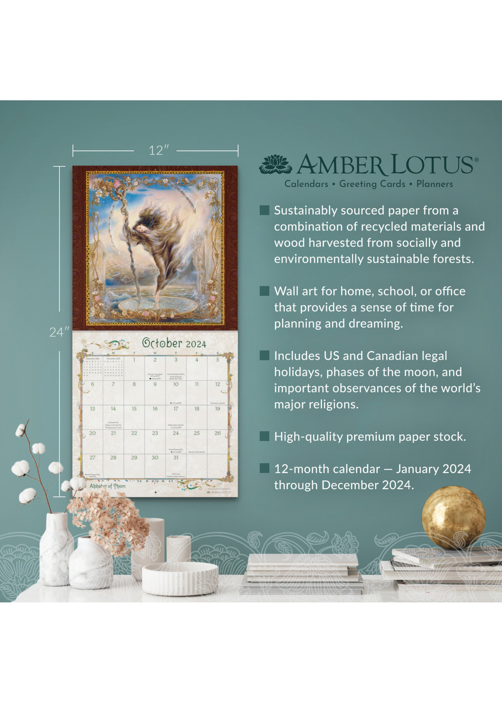 Cal 24 Wall Calendar Amber Lotus Women Of Myth & Magic