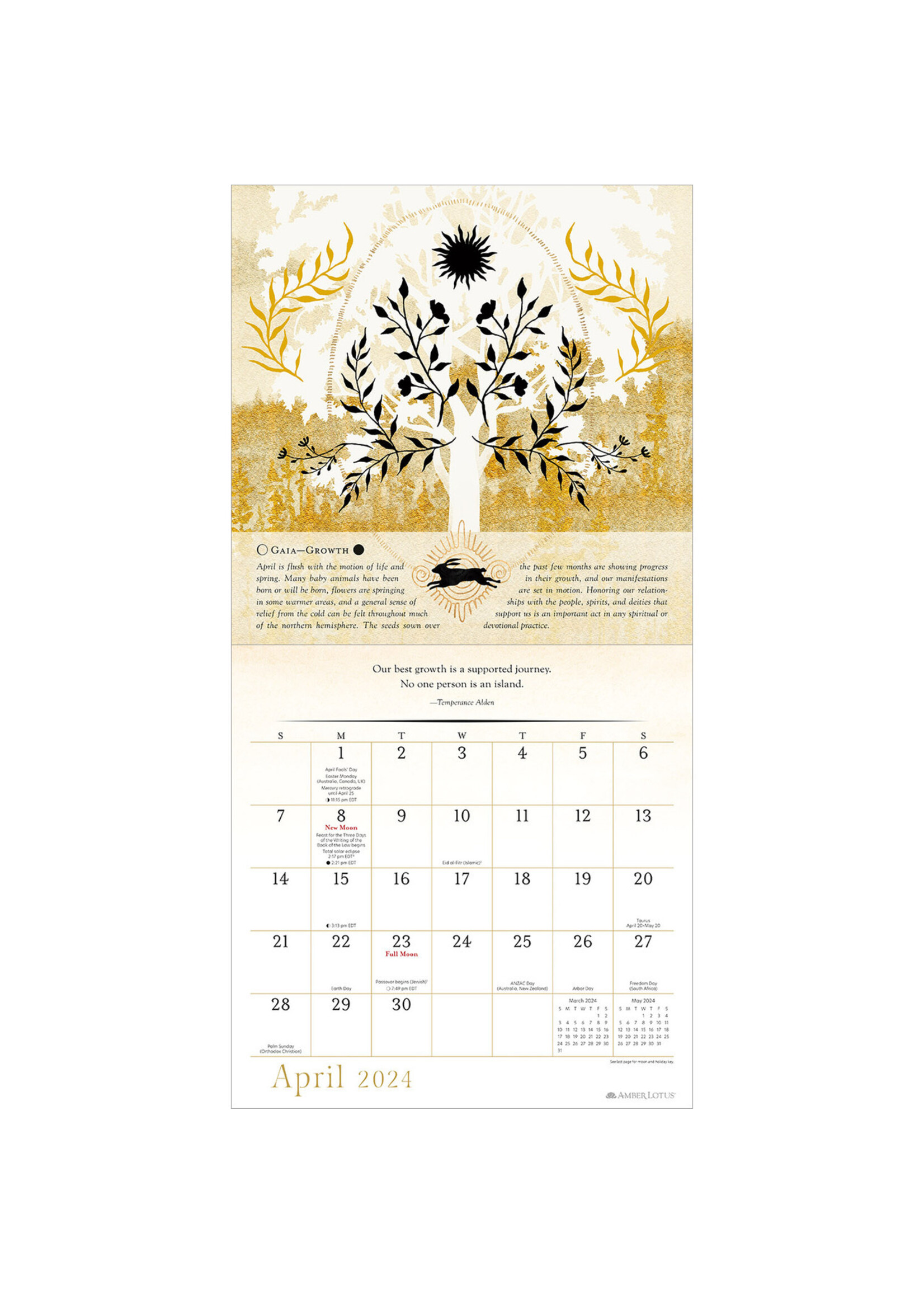 Cal 24 Wall Calendar Amber Lotus Year Of The Witch