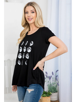 L.A. Soul Moon Phases Black T-Shirt Small