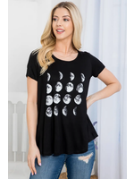 L.A. Soul Moon Phases Black T-Shirt Medium