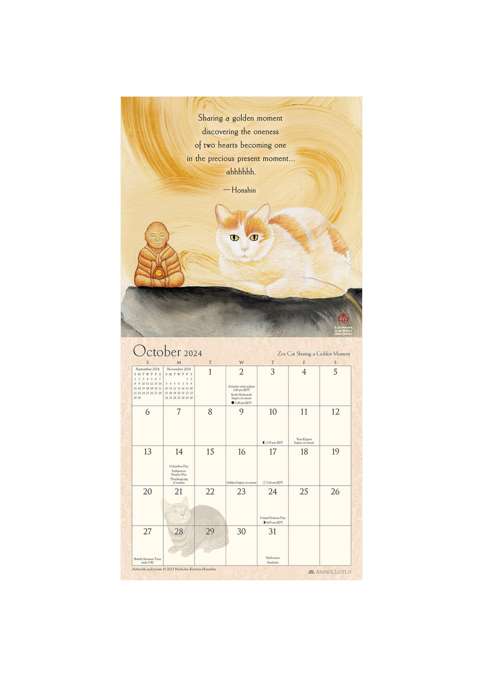 Cal 24 Mini Calendar Zen Cat