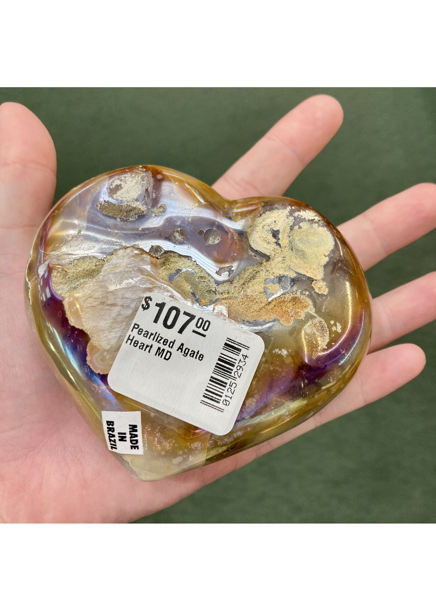 Pearlized Agate Heart MD