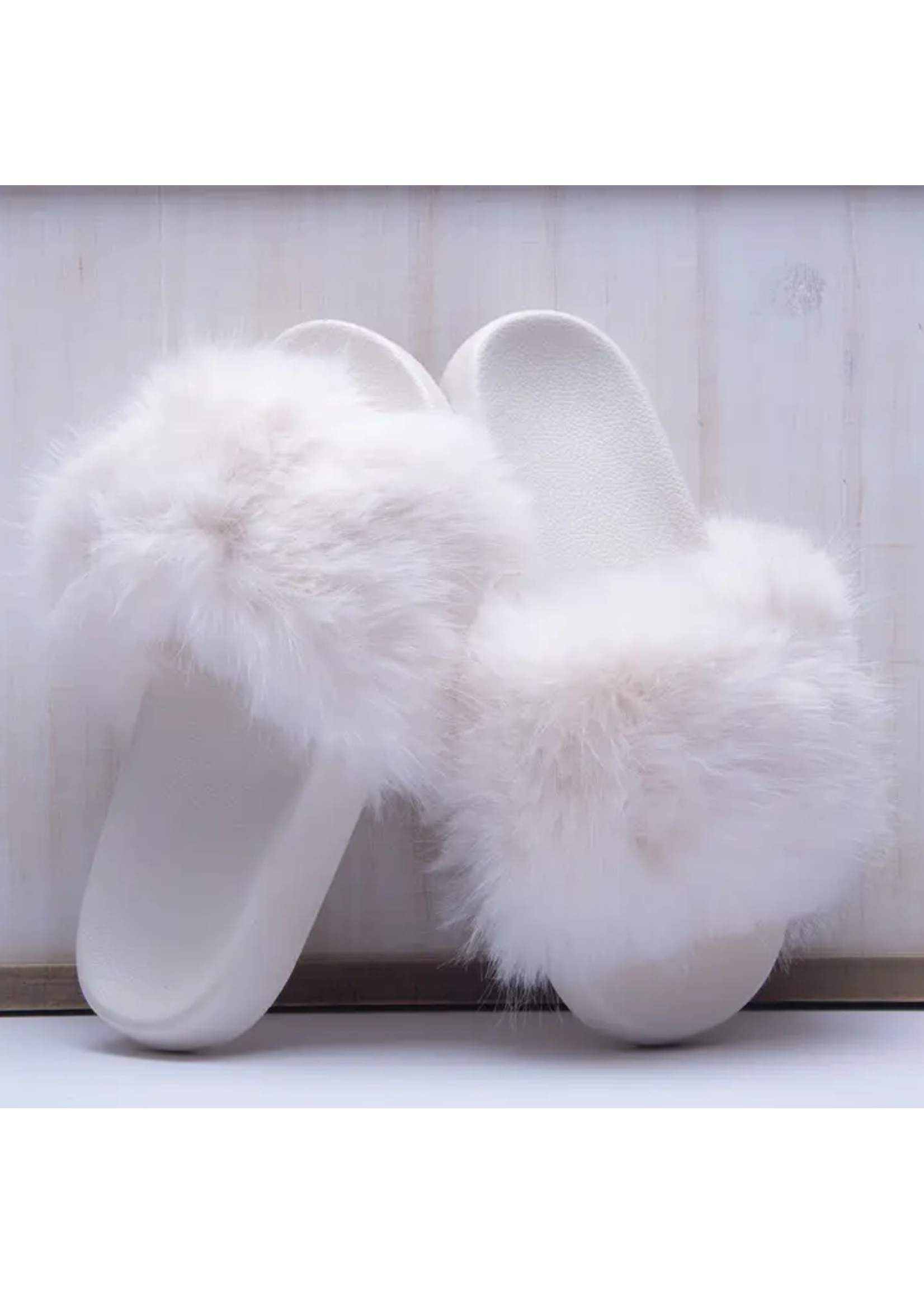 Ivory Furry Slippers