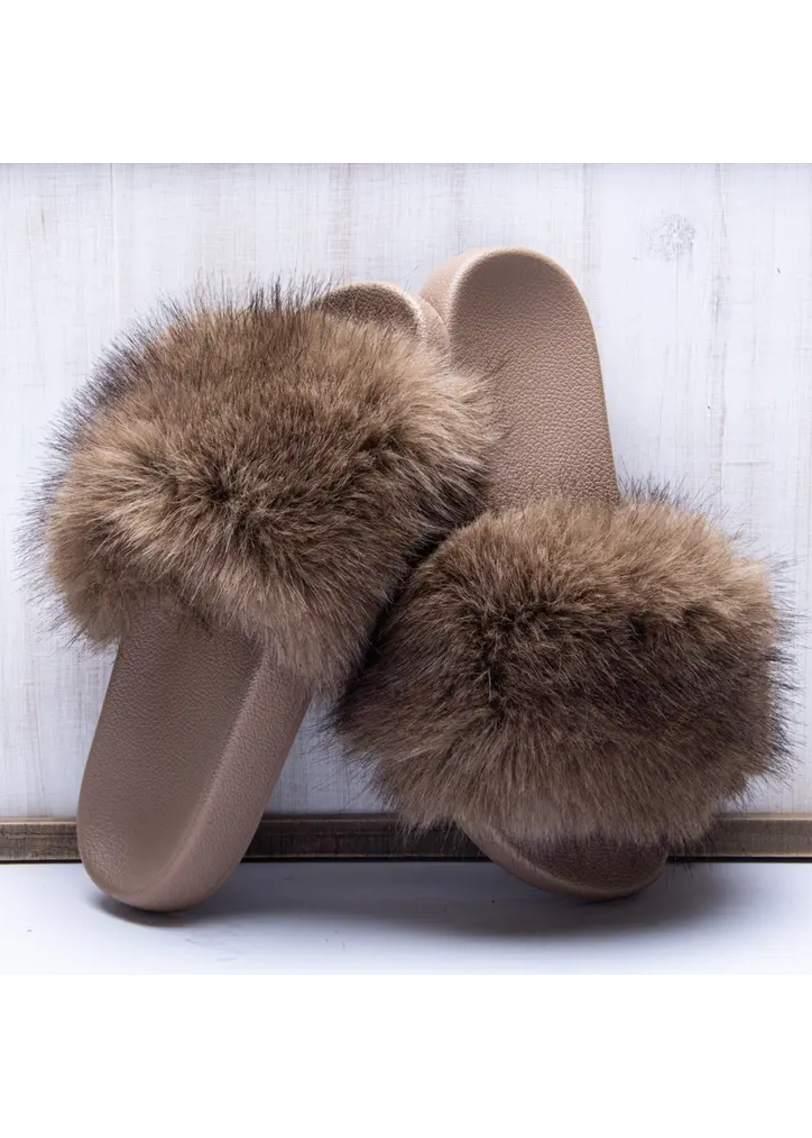 Brown Furry Slippers