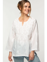 Sevya Tara White Embroidered Tunic S/M