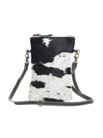 Myra Black & White Crossbody Bag