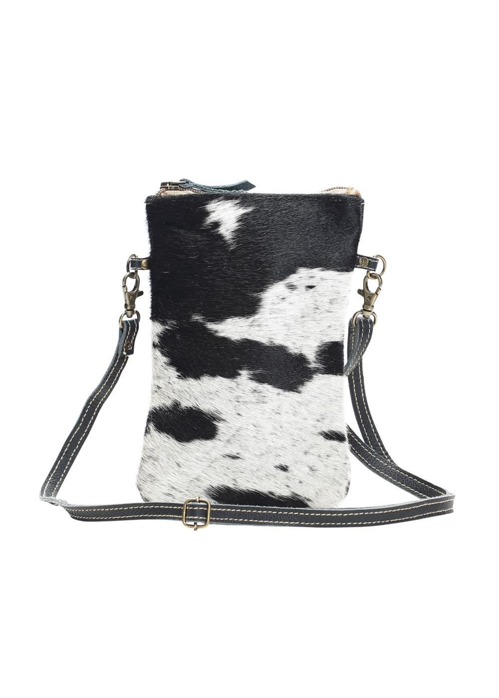 Myra Black & White Crossbody Bag