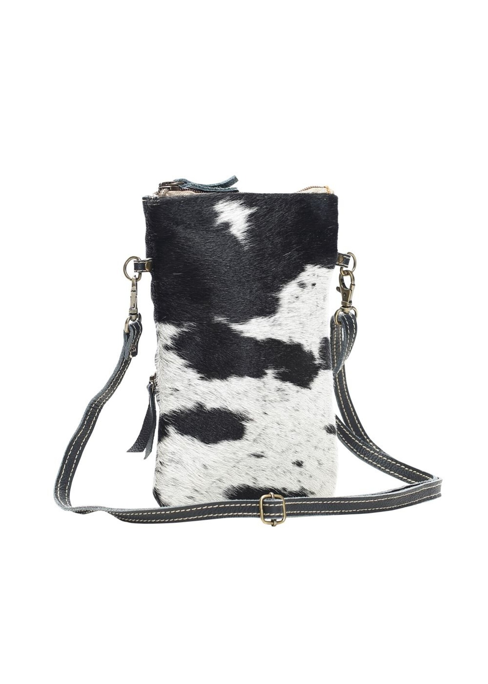 Myra Black & White Crossbody Bag
