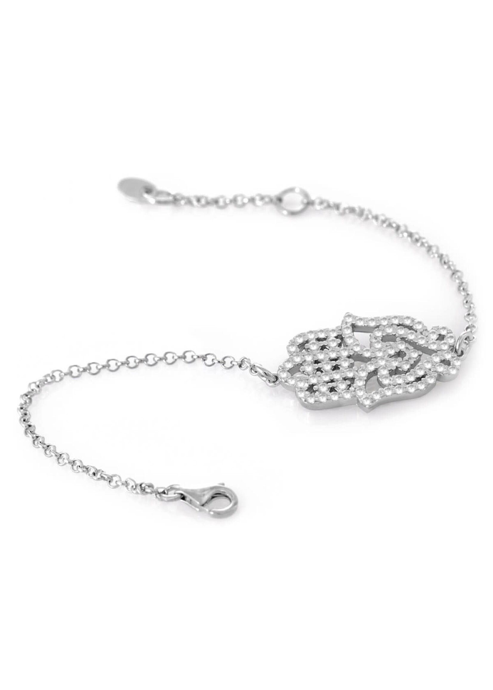 Evil Eye Silver Hamsa Hand Bracelet