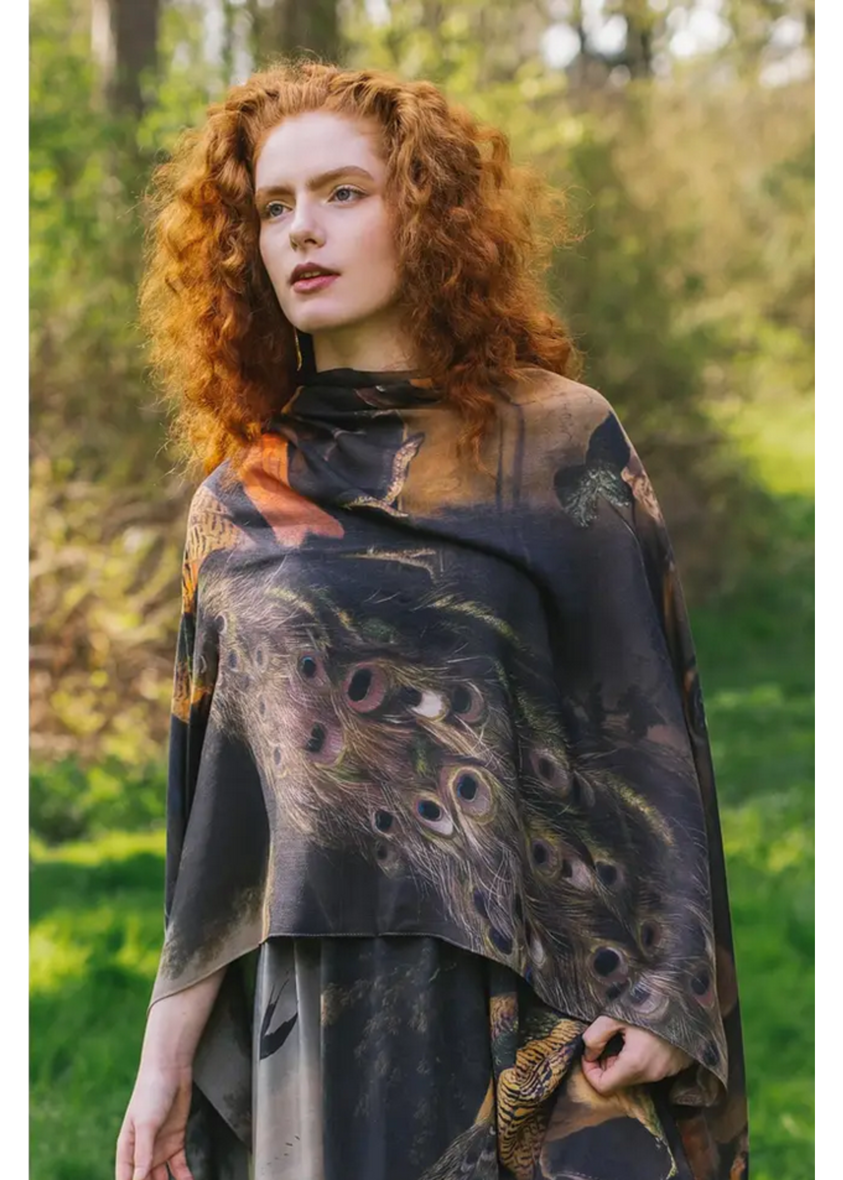 Market of Stars Scarf Wild Beauty Bohemian Bamboo Peacock Print