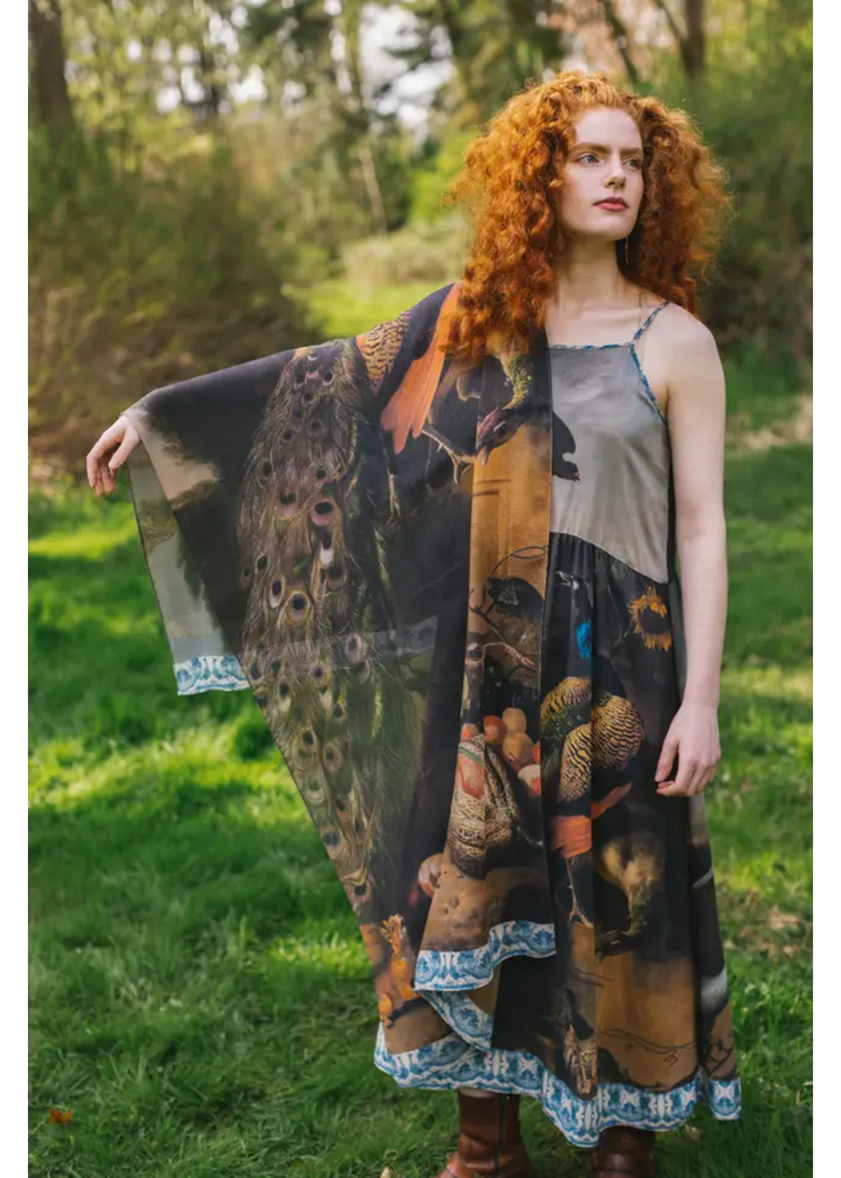 Market of Stars Scarf Wild Beauty Bohemian Bamboo Peacock Print