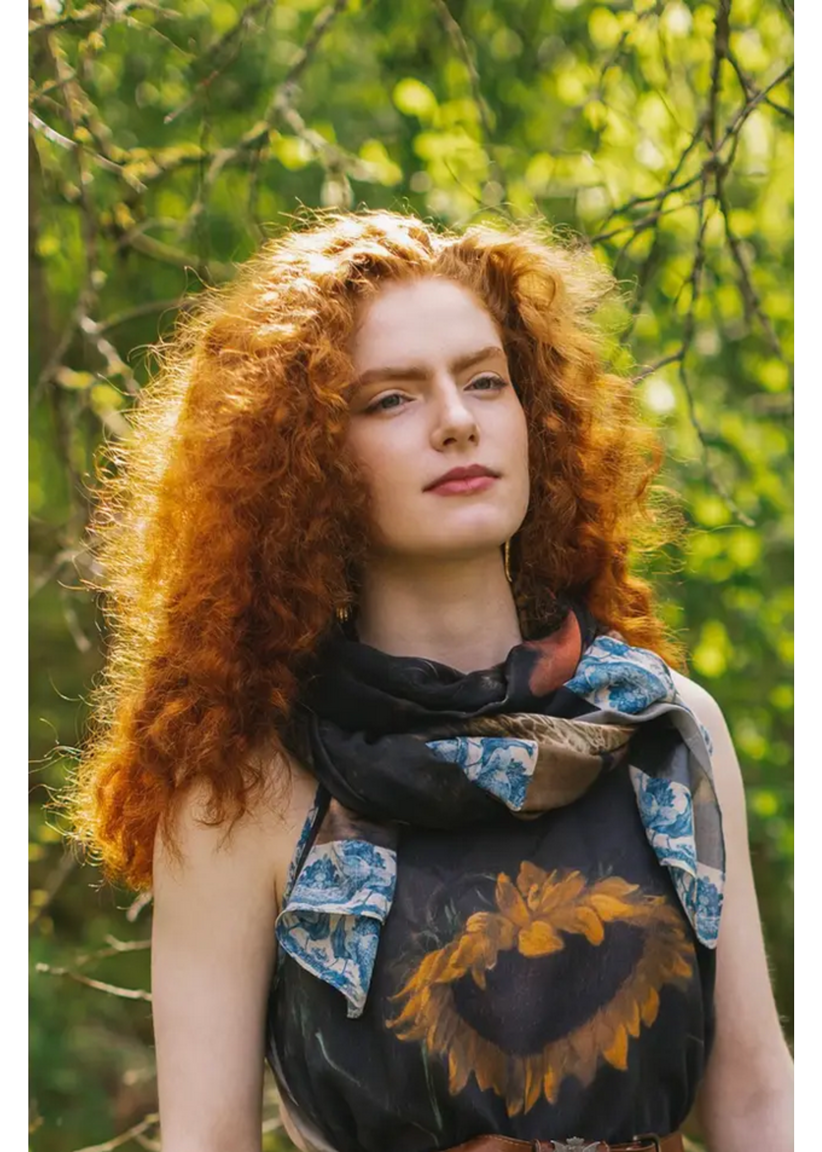 Market of Stars Scarf Wild Beauty Bohemian Bamboo Peacock Print