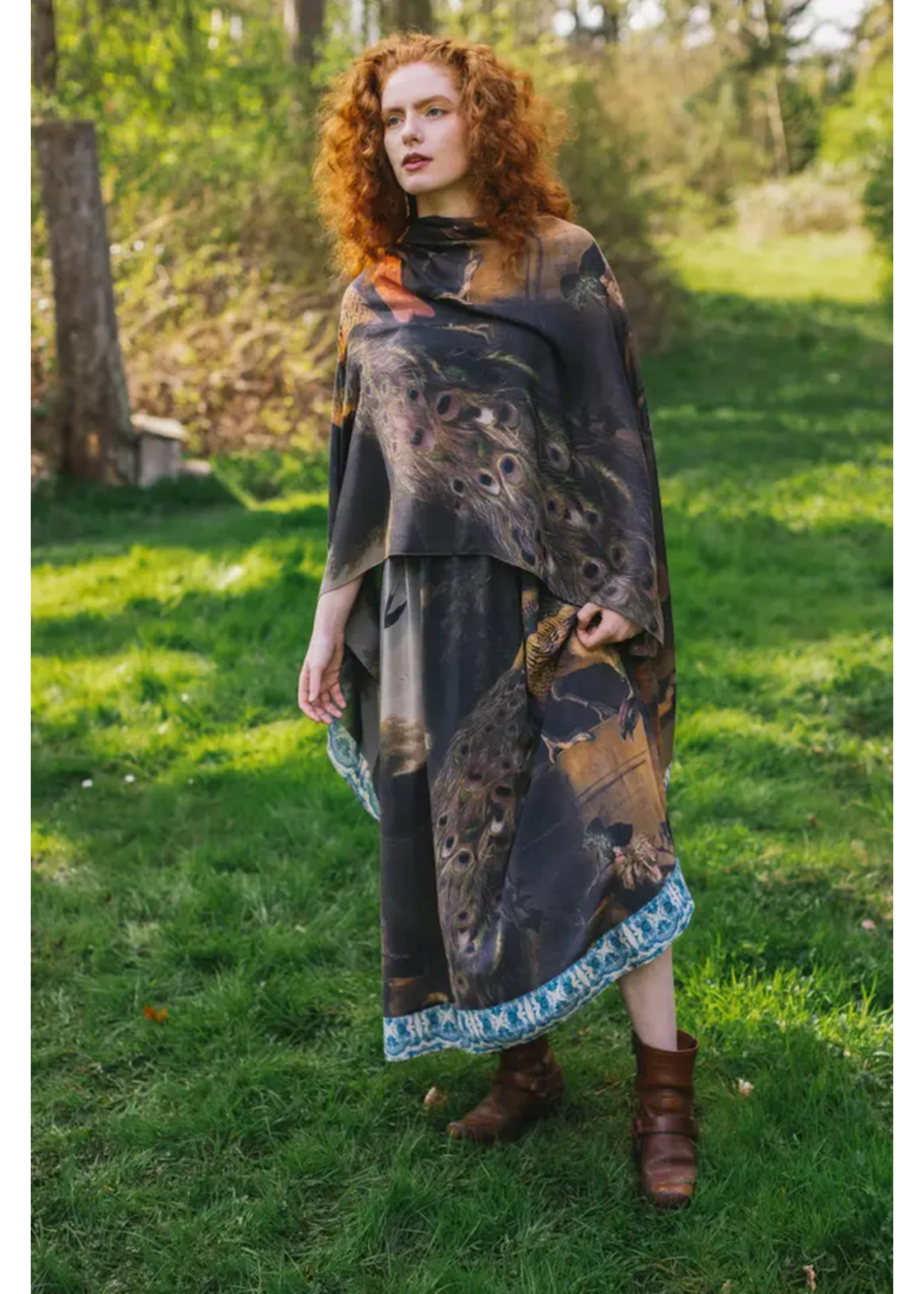 Market of Stars Scarf Wild Beauty Bohemian Bamboo Peacock Print