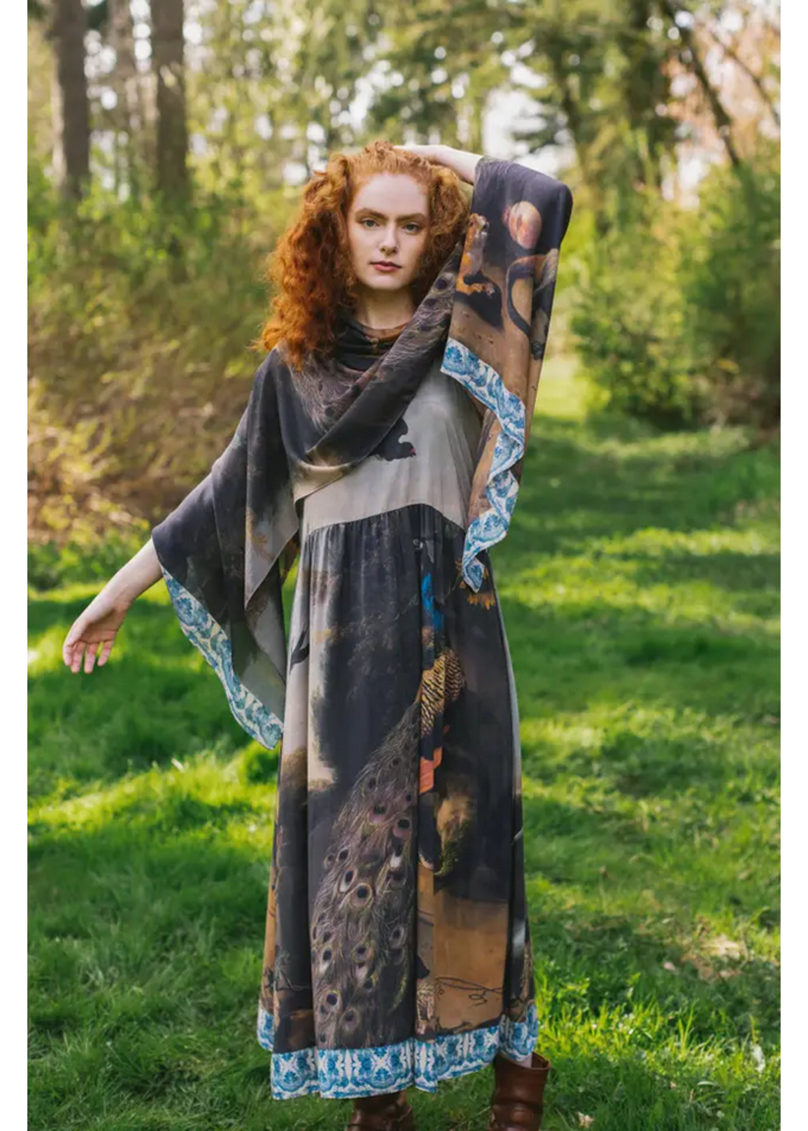 Market of Stars Scarf Wild Beauty Bohemian Bamboo Peacock Print