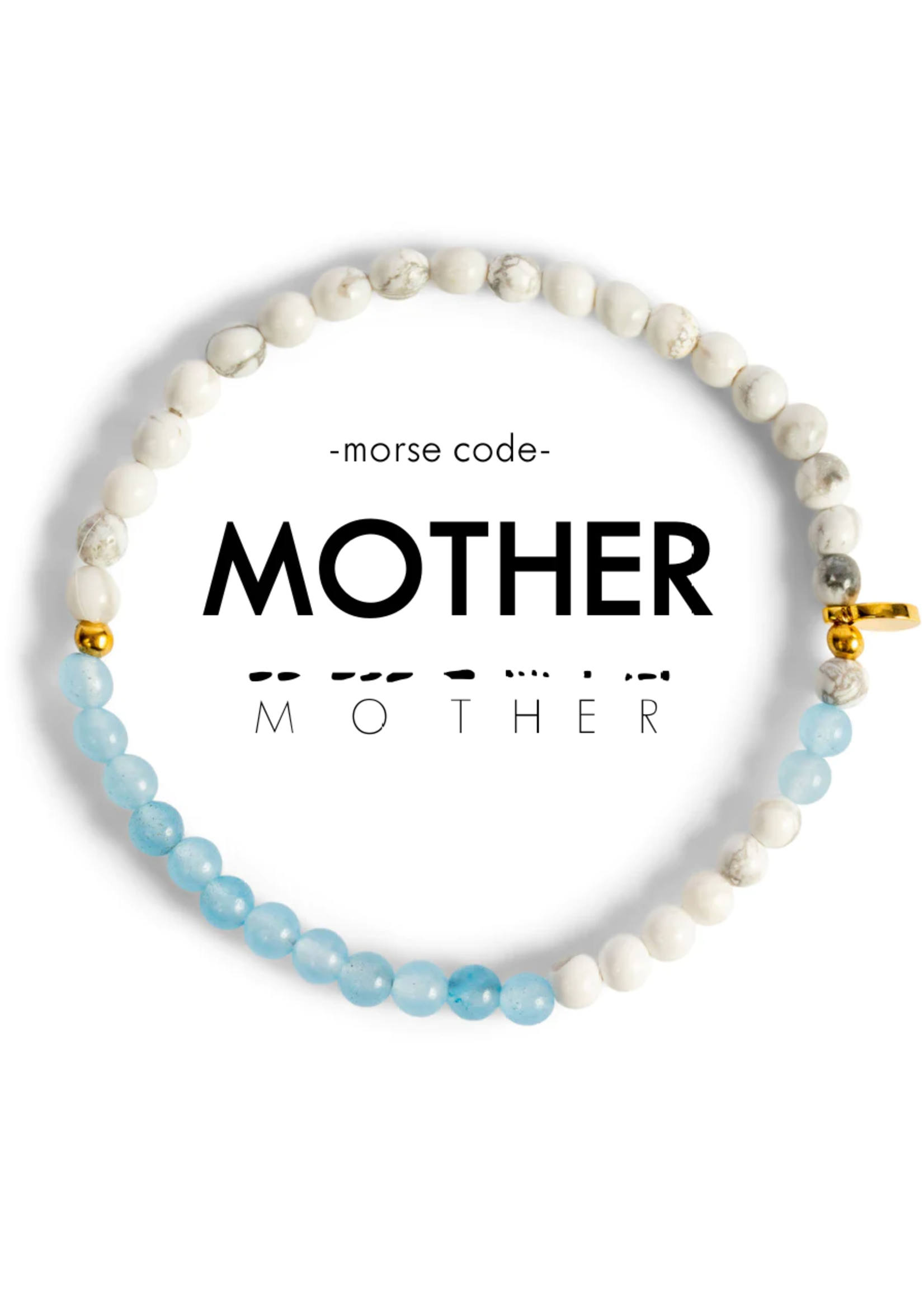Morse Code Bracelet Blue Agate & Howlite MOTHER