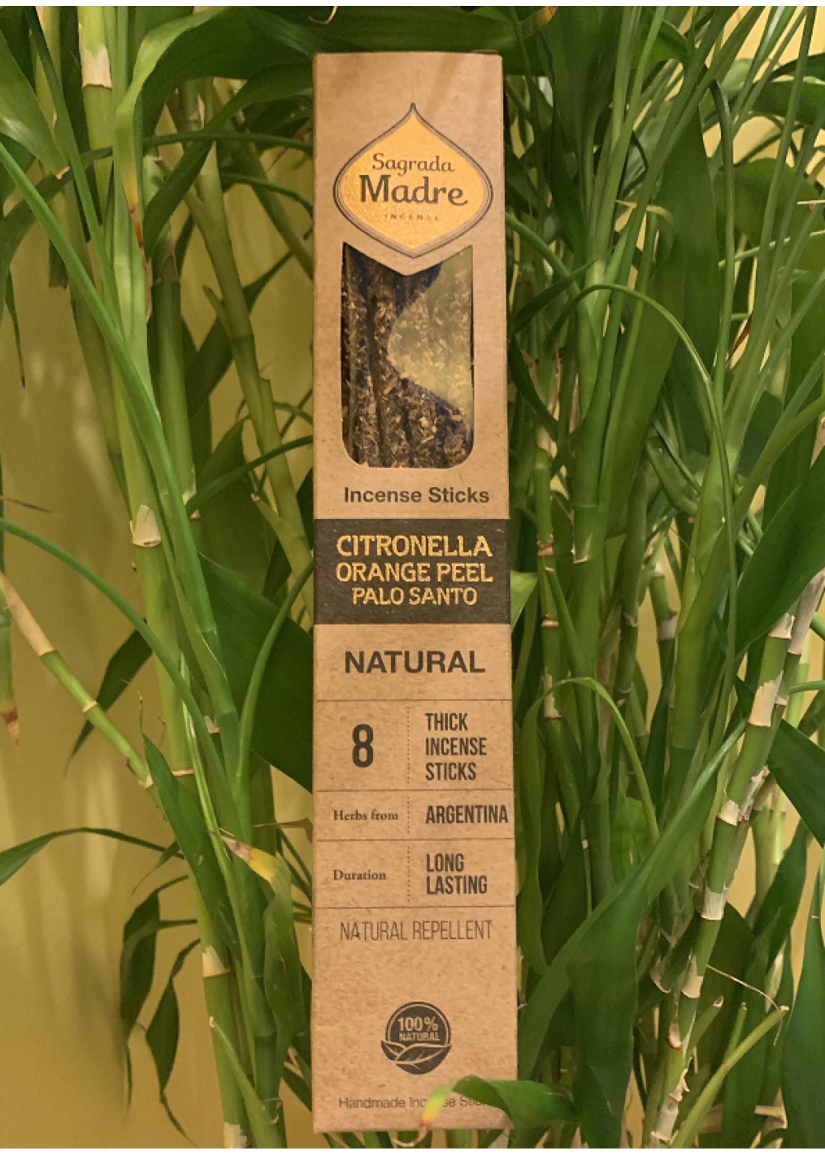 Sagrada Madre Natural Resin Incense Sticks Citronella & Orange