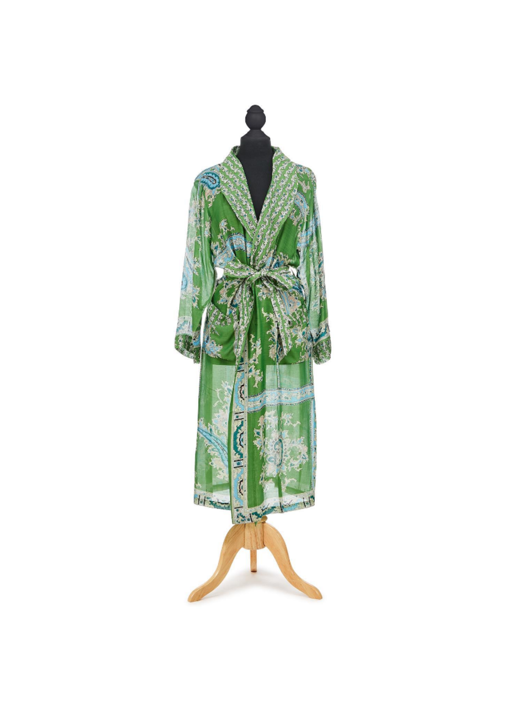 Two's Company Handkerchief Print Green Robe